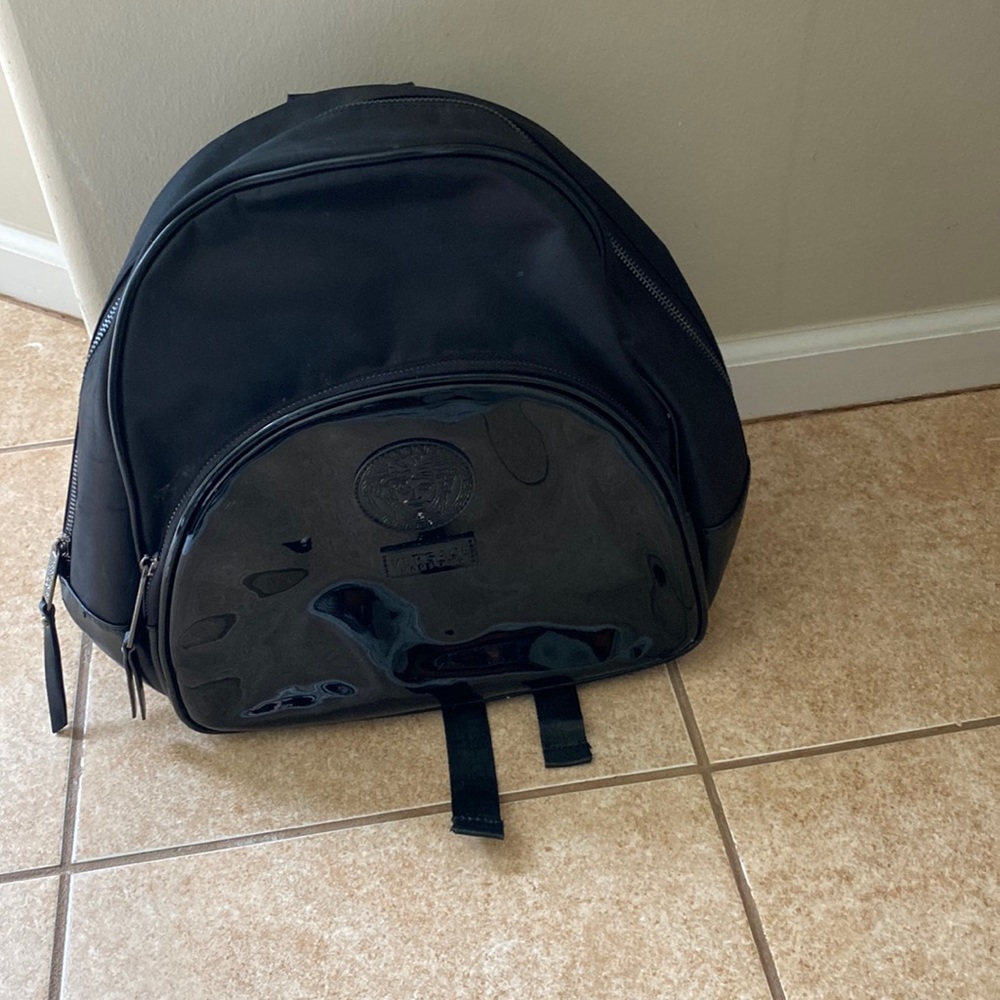 Versace Parfums  mini backpack black with minor scratches in the front